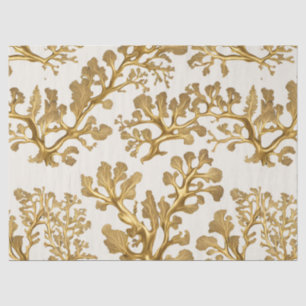 Algas marinas de oro en papel tisular de arena lig