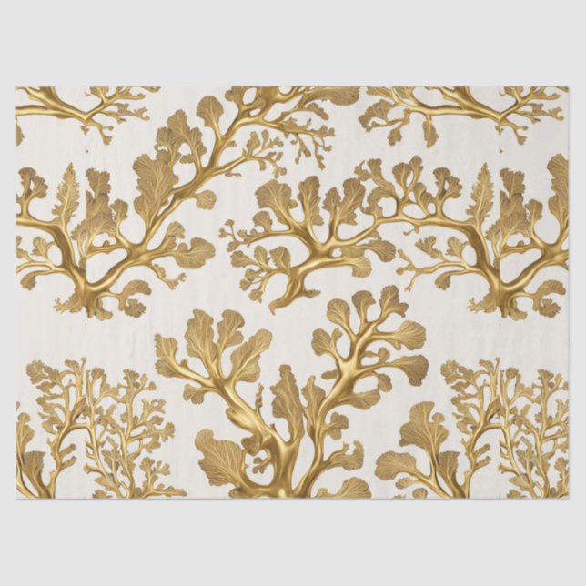 Algas marinas de oro en papel tisular de arena lig (Anverso)