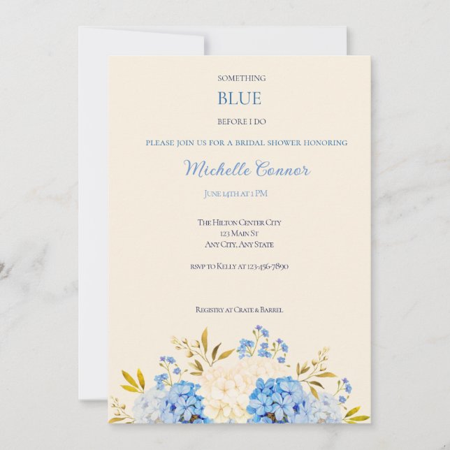 Algo Azul Antes De Hacer Invitación De Novias (Anverso)