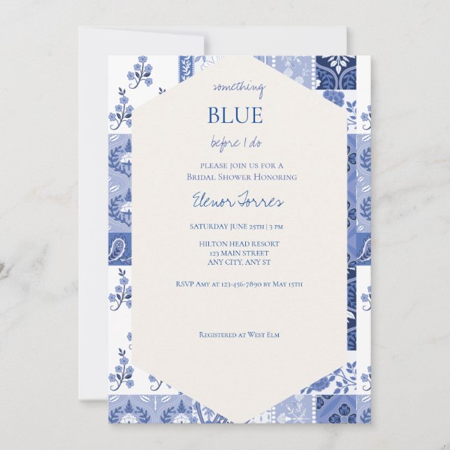 Algo azul antes de hacer la invitación de novia (Anverso)