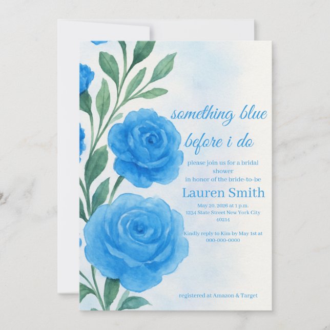Algo Azul Antes de que Me Case - Invitación a Desp (Anverso)