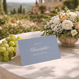 Algo Azul Azul Polvoriento Tarjetas de Lugar Elega
