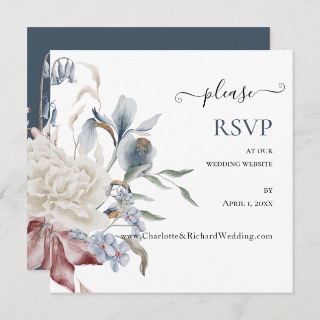 ALGO AZUL, Boda del sitio web RSVP (Anverso / Reverso)