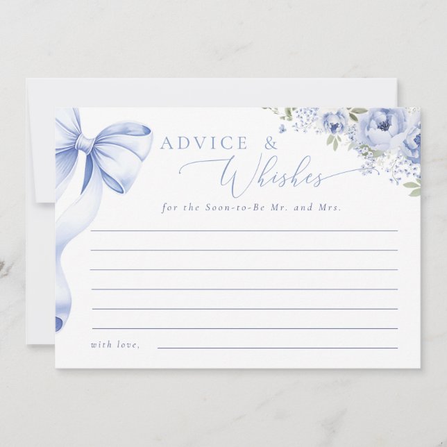 Algo azul floral consejos y deseos (Anverso)
