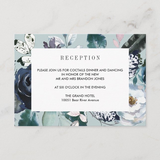 Algo Azul  RECEPCIÓN  Detalles de la Boda (Anverso)