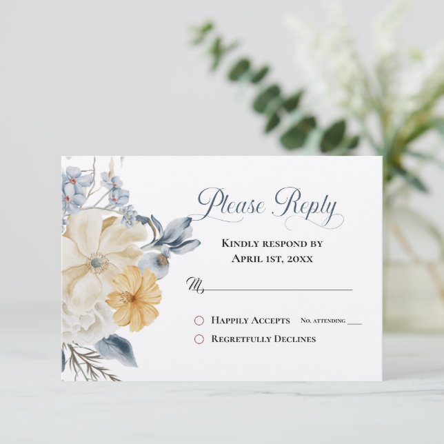 ALGO AZUL -Responda RSVP (Anverso de pie)