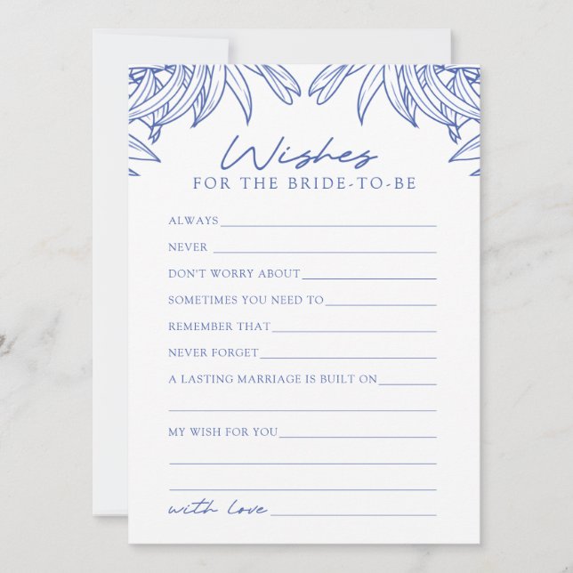 Algo Azul Sencillo Deja Deseos Para La Tarjeta De  (Anverso)