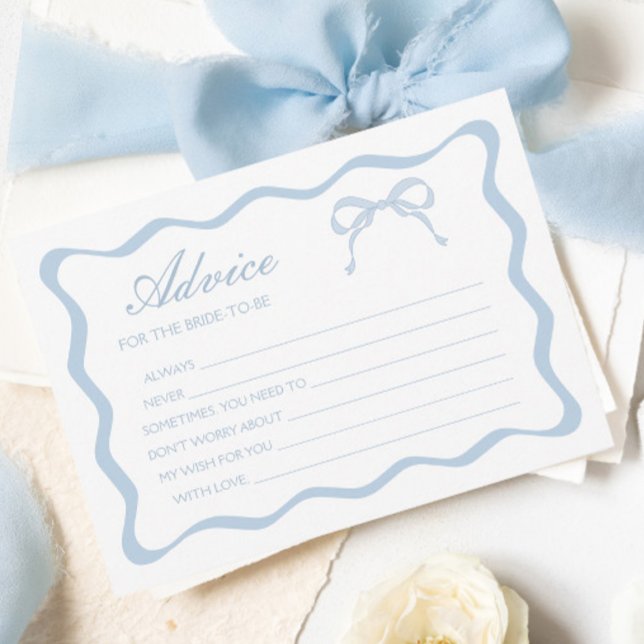 Algo Blue Bow Tarjeta de Consejos de Ducha Bridal (Subido por el creador)