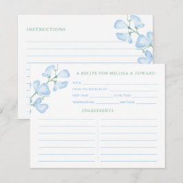 Algo Blue Sweet Pea Bridal Ducha Tarjeta de Receta