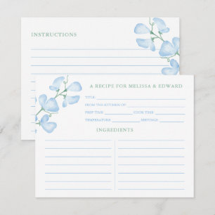 Algo Blue Sweet Pea Bridal Ducha Tarjeta de Receta