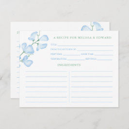 Algo Blue Sweet Pea Bridal Ducha Tarjeta de Receta