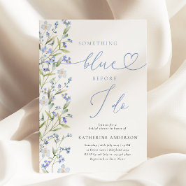 Algo de azul Dusty Blue Bridal Shower Invitación