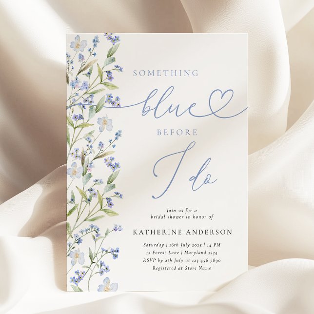 Algo de azul Dusty Blue Bridal Shower Invitación (Subido por el creador)