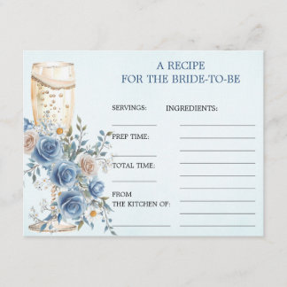 Algo de tarjeta de recetaria Blue Champagne para l
