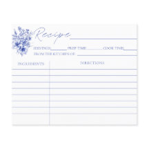 Algo de tarjetas de recetas de ducha azul para las