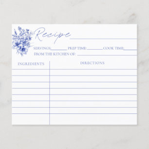 Algo de tarjetas de recetas de ducha azul para las