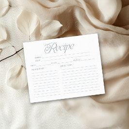 Algo de tarjetas de recetas de ducha azul para las