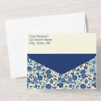 Algo de una invitación triple volteada azul