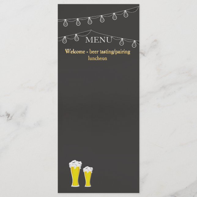 Algo está elaborando cerveza la tarjeta del menú (Anverso)