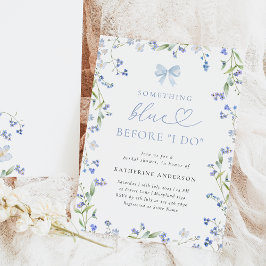 Algo Floral Azul Invitación a la ducha de novia