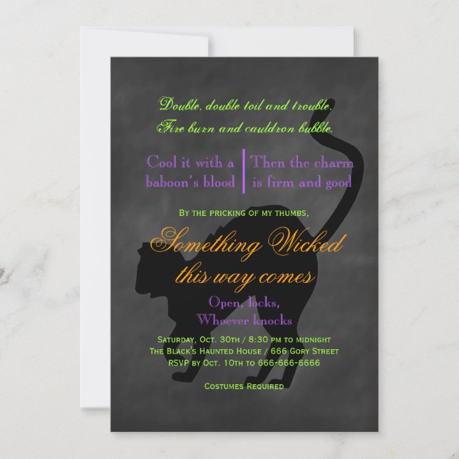 Algo malvado para la invitación de Halloween (Anverso)