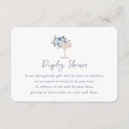 Algo tarjeta de ducha azul con pantalla de novia