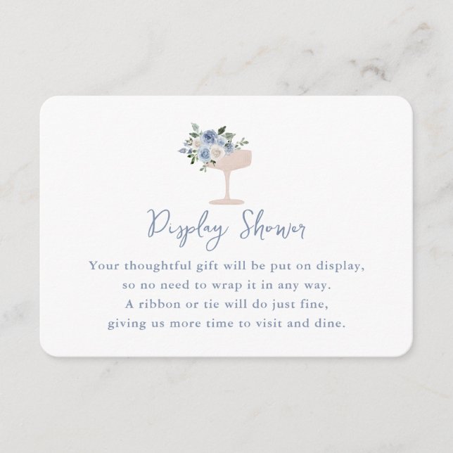 Algo tarjeta de ducha azul con pantalla de novia (Anverso)