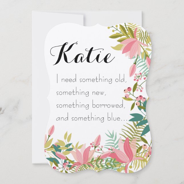 Algo viejo | Invitación a la boda de la dama de ho (Anverso)