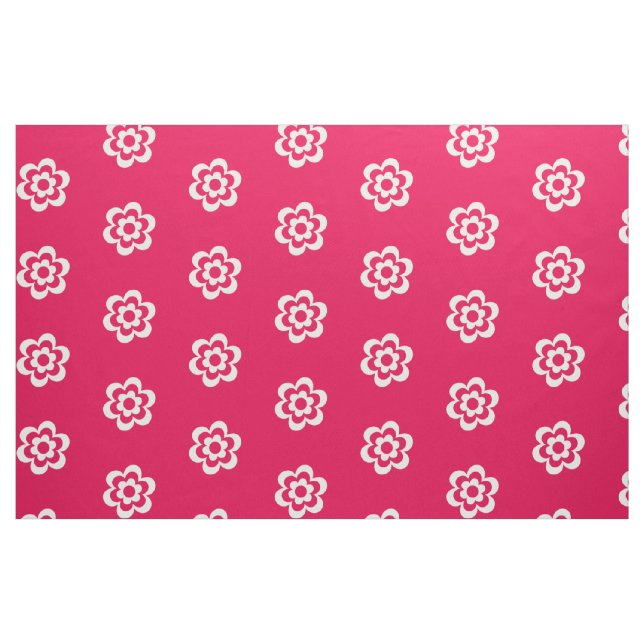 Algodón Compuesto Rojo Con Tela De Flor Blanca ("Cuarto gordo" (fat quarter))