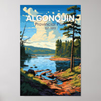 Algonquin Parque Provincial Viaje Arte Vintage