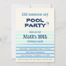 ¿Alguien dijo fiesta en la piscina? Invitación de 