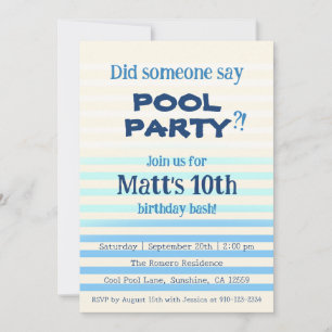 ¿Alguien dijo fiesta en la piscina? Invitación de