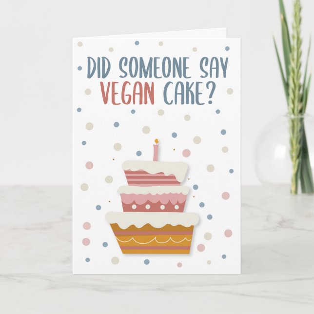 Alguien dijo pastel vegan, tarjeta de cumpleaños v (Anverso)