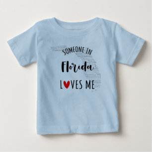 Alguien En Florida Me Ama Mapear Camiseta De Bebé