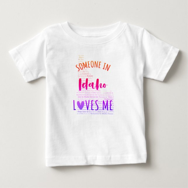 Alguien En Idaho Me Ama Mapa Camiseta Para Bebés (Anverso)