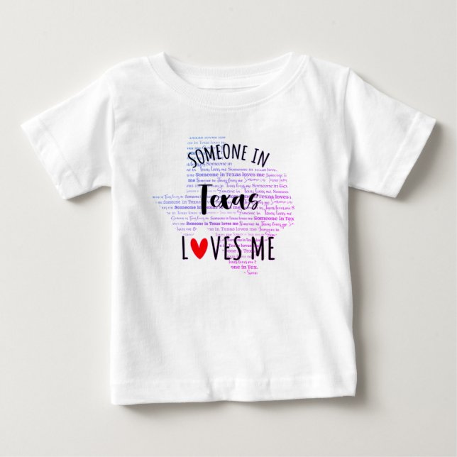 Alguien En Texas Me Ama Mapear Camiseta Para Bebés (Anverso)