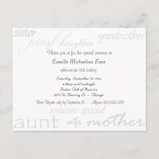 Alguien - hembra - invitación especial del