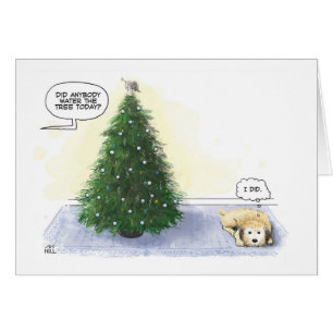 ¿Alguien regó el árbol hoy? (Perro: "lo hice")