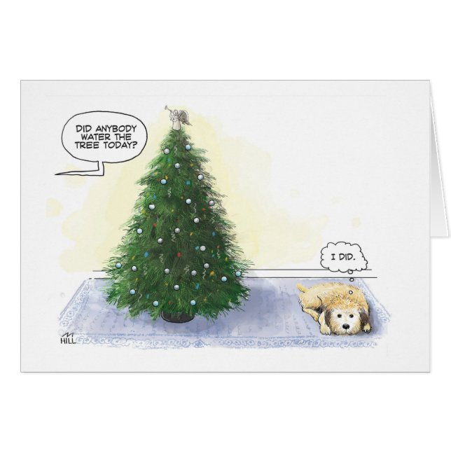 ¿Alguien regó el árbol hoy? (Perro: "lo hice") (Anverso (Horizontal))