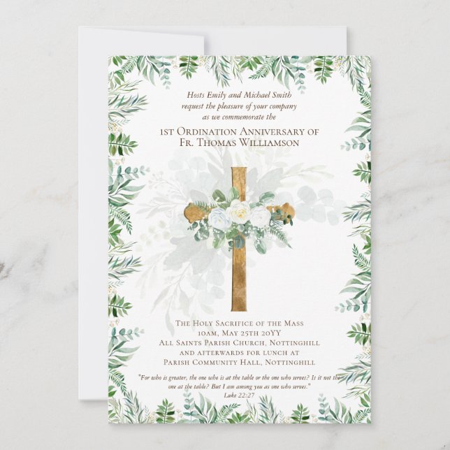 ALGÚN Aniversario de Ordenación Invitación a Mader (Anverso)