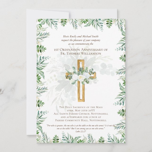 ALGÚN Aniversario de Ordenación Invitación a Mader (Anverso)