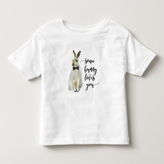 algún conejito le ama camiseta del niño (Anverso)