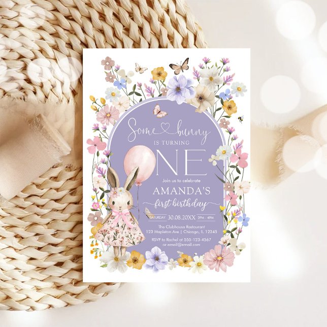 Algún conejo es uno Cumpleaños 1er Invitación (Subido por el creador)