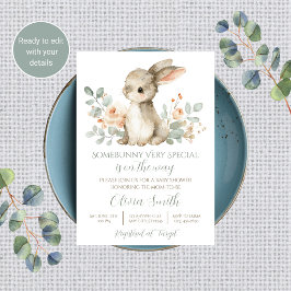 Algun Conejo Invitación para Baby Shower Vintage C