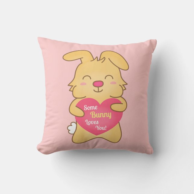 Algun conejo te ama Almohada de humor con juego de (Anverso)