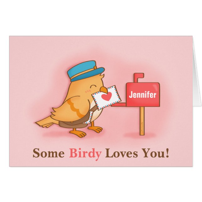 Algún Pajarito Te Ama Declaración De Amor Cute Pun (Anverso (Horizontal))