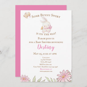 Algunas invitaciones de Baby Shower rosadas para c
