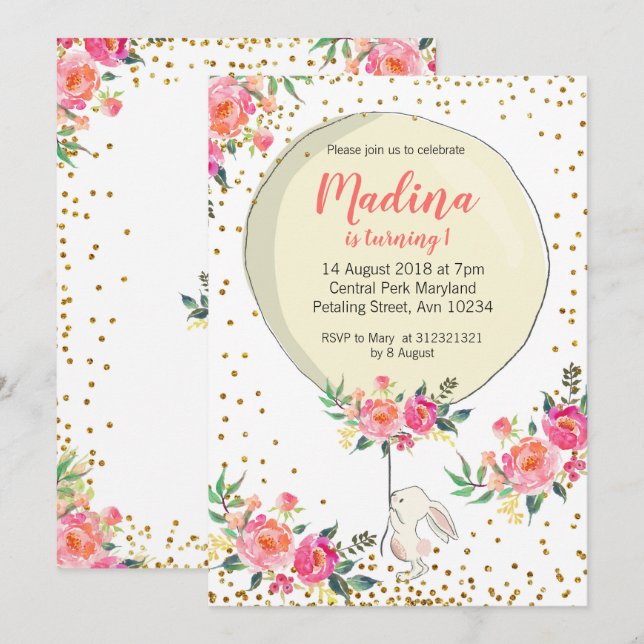 Algunas invitaciones de cumpleaños de la primavera (Anverso / Reverso)