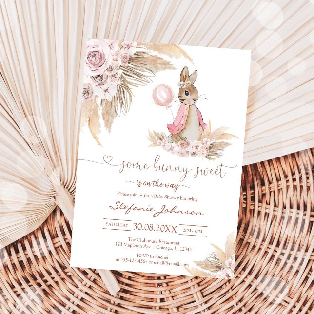 Alguno Conejo Dulce Invitación de Baby Shower Pamp (Subido por el creador)
