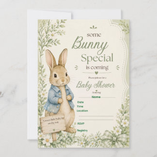 Alguno Conejo Especial Invitación de Baby Shower /